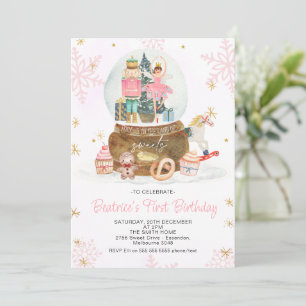 Snowball Globe Nutcracker Sugar Plum Fairy Sweets  Invitation