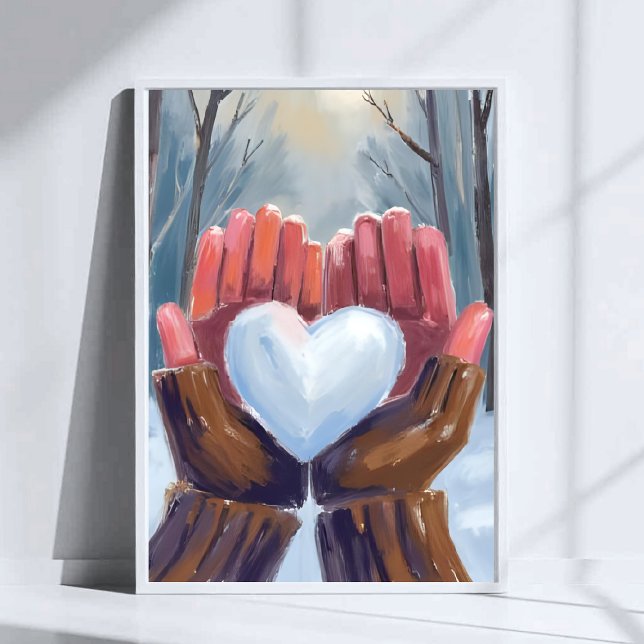 Snowball Heart | Winter Gloves Watercolor Poster (Creator Uploaded)