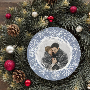 Snowball Round Holiday Photo Card   Sky