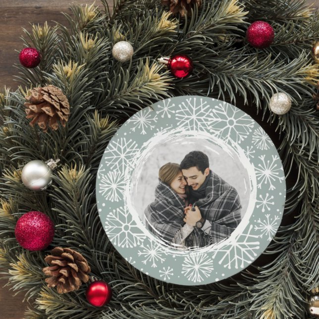 Snowball Round Holiday Photo Card | Spruce         (Creator Uploaded)