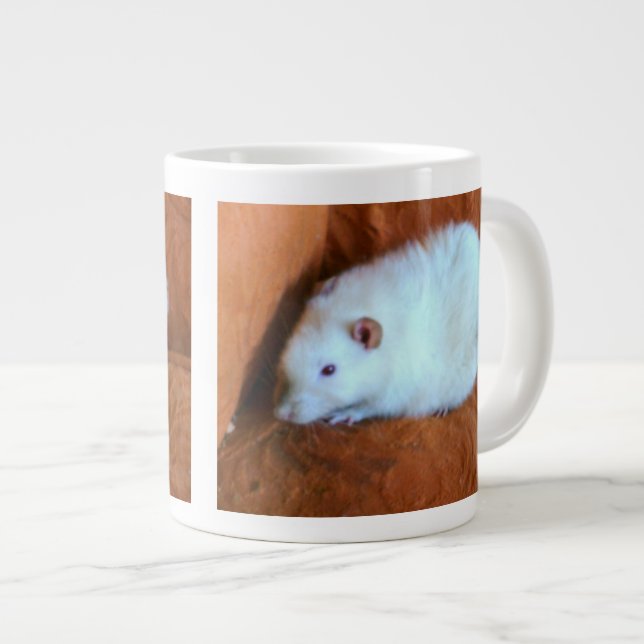 Snowball White Rat Mug (Front Right)