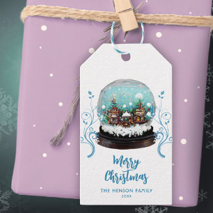 Snowball Winter Village Climbing Plant Christmas Gift Tags