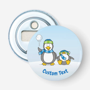 Snowballing penguins bottle opener