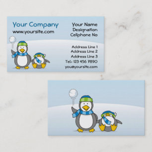 Snowballing penguins business card