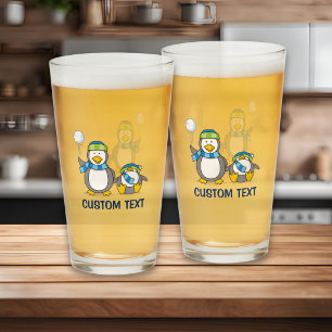 Snowballing penguins glass