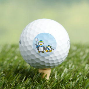 Snowballing penguins golf balls