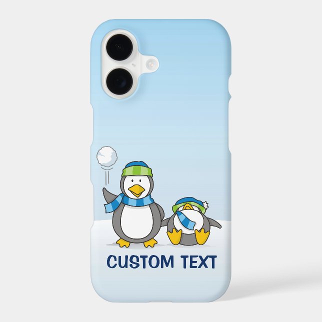 Snowballing Penguins iPhone Case (Back)