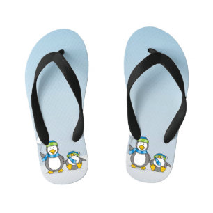 Snowballing penguins kid's thongs