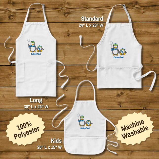 Snowballing penguins long apron (Creator Uploaded)