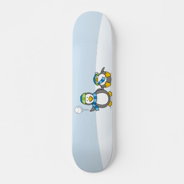 Snowballing penguins skateboard (Front)