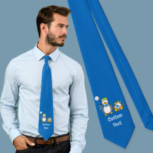 Snowballing penguins tie