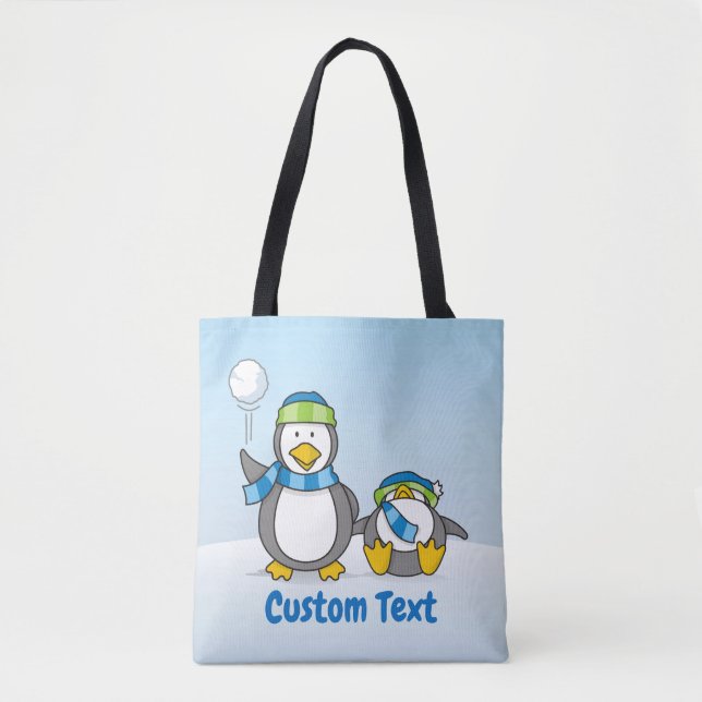 Snowballing penguins tote bag (Front)