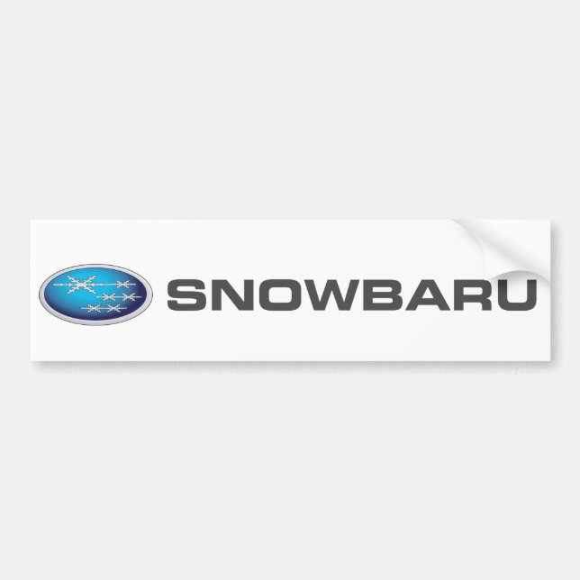 Snowbaru (blue gradient) Bumper Sticker - SUBARU (Front)