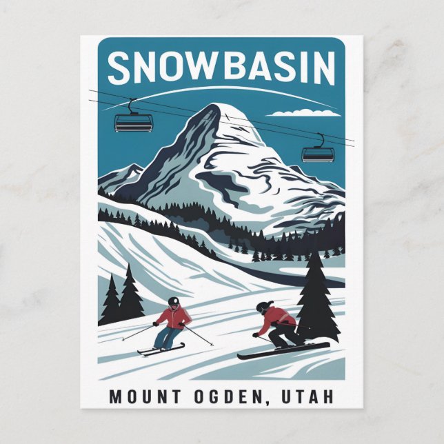 Snowbasin Skiing At Mount Ogden Postcard (Front)