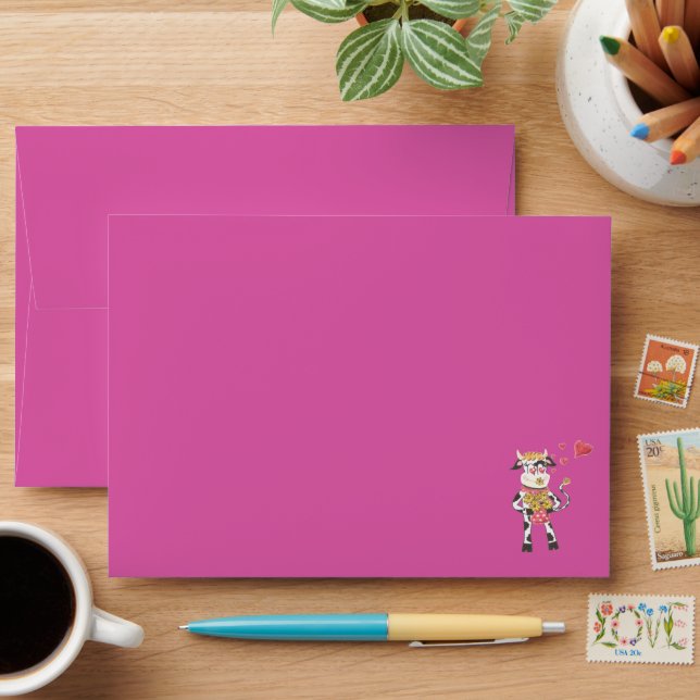 Snowbell in love , pink Valentine's Day envelope (Desk)