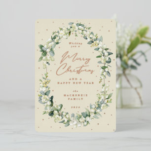 Snowberry + Eucalyptus Botanical Frame Christmas Foil Holiday Card