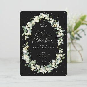 Snowberry+Eucalyptus Botanical Frame Christmas Holiday Card