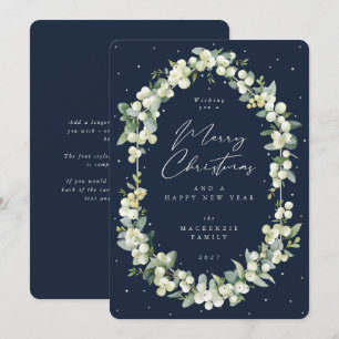Snowberry+Eucalyptus Botanical Frame Christmas Holiday Card