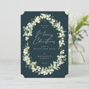 Snowberry+Eucalyptus Botanical Frame Christmas Holiday Card
