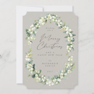 Snowberry+Eucalyptus Botanical Frame Christmas Holiday Card