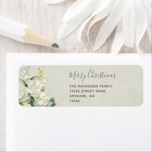 Snowberry + Eucalyptus Christmas Bouquet Return Address Label
