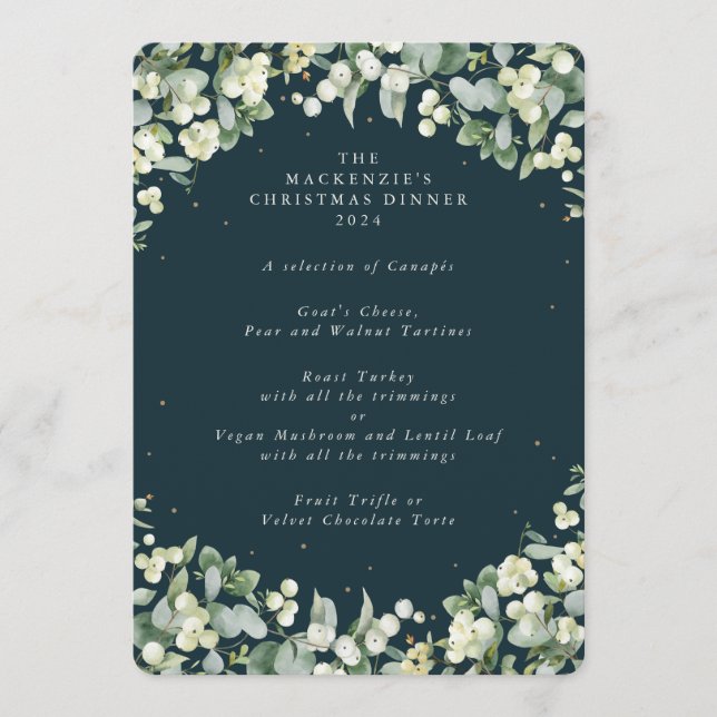 Snowberry+Eucalyptus Christmas Dinner 4 Course Menu (Front)