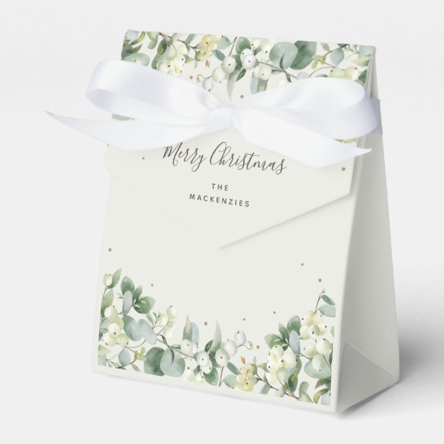 Snowberry + Eucalyptus Christmas Holiday Favour Bo Box (Front Side)