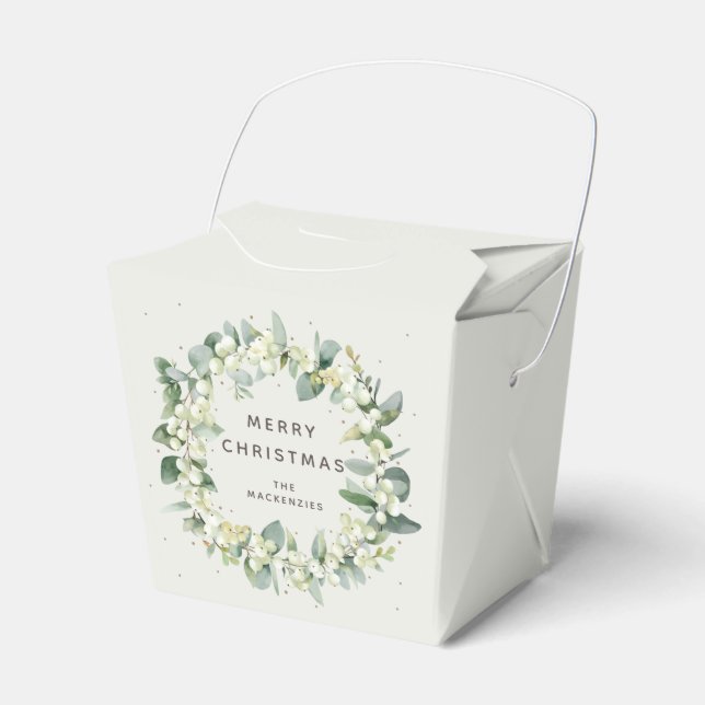 Snowberry + Eucalyptus Christmas Holiday Favour Bo Favour Box (Front Side)