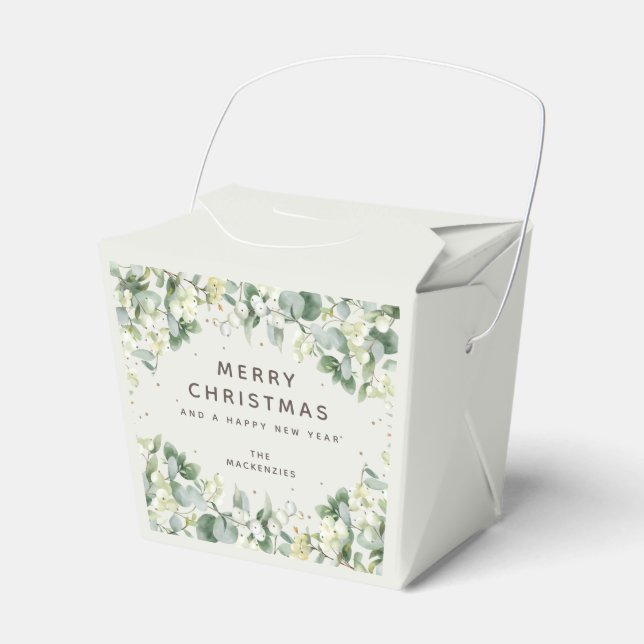 Snowberry + Eucalyptus Christmas Holiday Favour Bo Favour Box (Front Side)