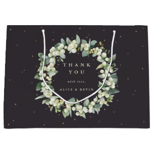 Snowberry+Eucalyptus Christmas/Holiday Thank You Large Gift Bag