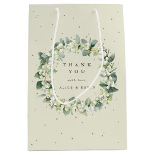 Snowberry+Eucalyptus Christmas/Holiday Thank You Medium Gift Bag