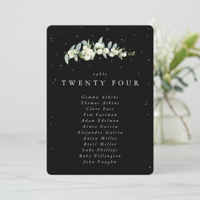 Snowberry+Eucalyptus Table Number Seating Card (Standing Front)