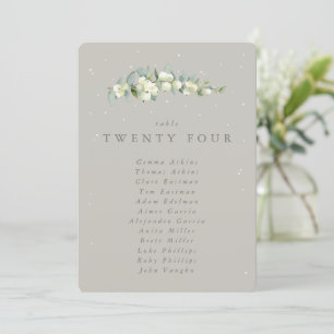 Snowberry+Eucalyptus Table Number Seating Card