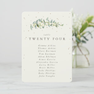Snowberry+Eucalyptus Table Number Seating Card