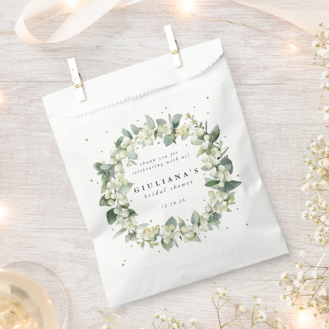 Snowberry+Eucalyptus Winter Bridal Shower Favour Bag (Clipped)