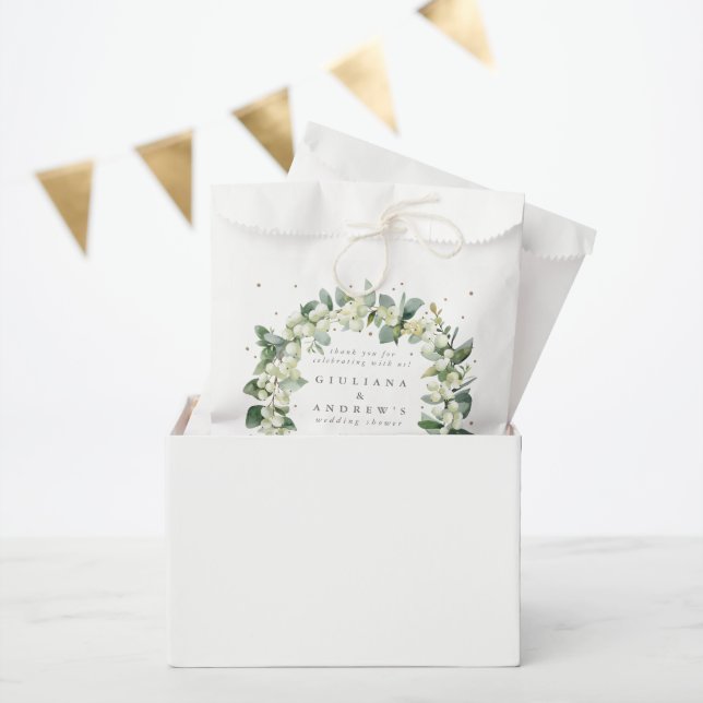 Snowberry+Eucalyptus Winter Wedding Shower Favour Bag (Party)