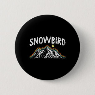 Snowbird Ski Retro Hiking Skier Winter Sports Skii 6 Cm Round Badge