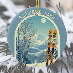 Snowbird Utah Rocky Mountains ski souvenir  Ceramic Ornament