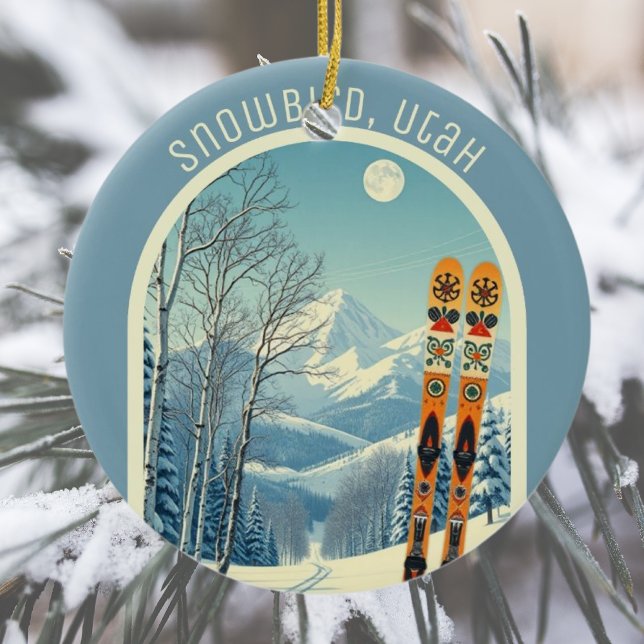 Snowbird Utah Rocky Mountains ski souvenir  Ceramic Ornament (Creator Uploaded)