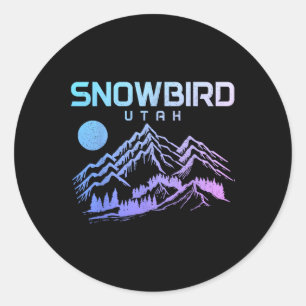 Snowbird Utah Ski Winter Sports Skiing Skier  Classic Round Sticker