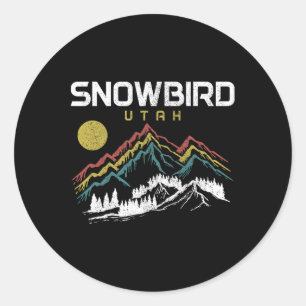 Snowbird Utah Ski Winter Sports Skiing Skier Classic Round Sticker