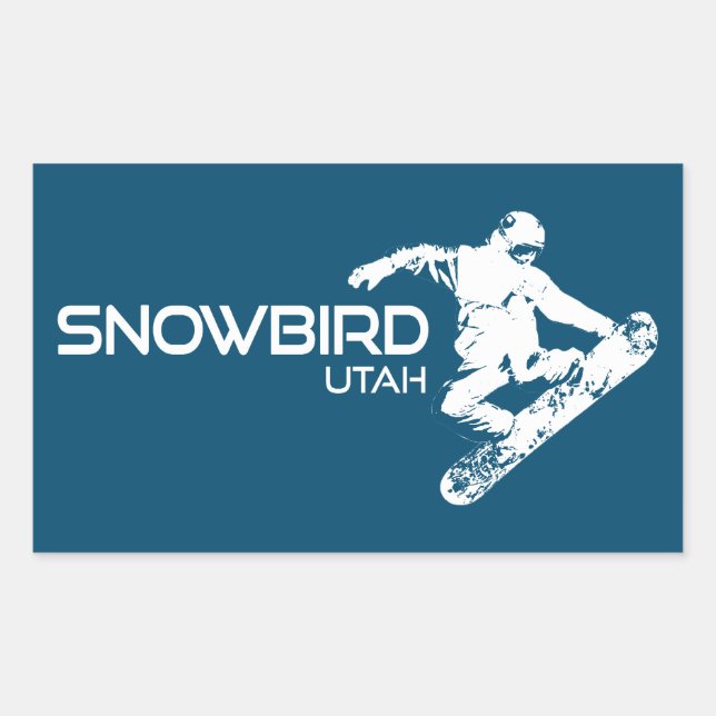 Snowbird Utah Snowboarder Rectangular Sticker (Front)