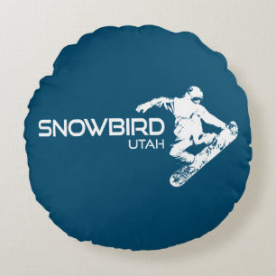 Snowbird Utah Snowboarder Throw Pillow