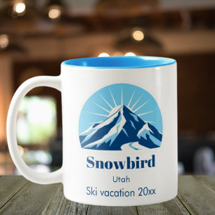 Snowbird Utah USA ski souvenir coffee Two-Tone Coffee Mug