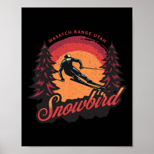 Snowbird Utah Wasatach Range Snow Skiing Poster