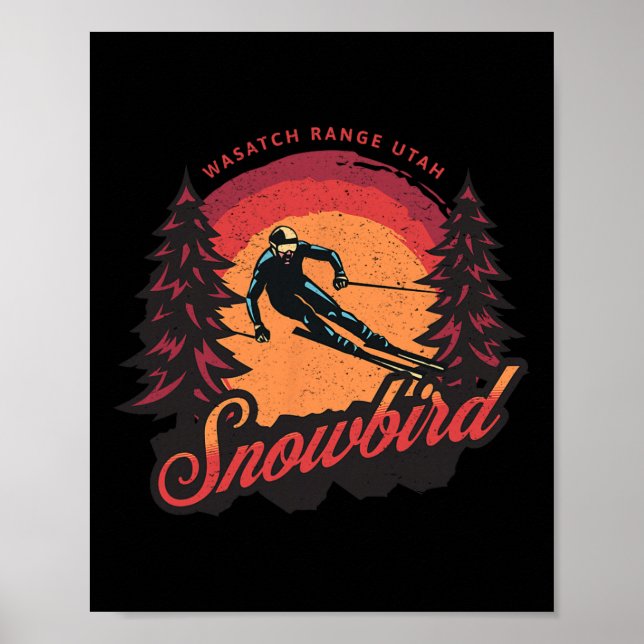 Snowbird Utah Wasatach Range Snow Skiing  Poster (Front)