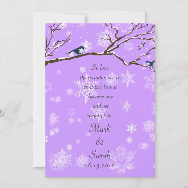 Snowbirds 2 Lavander Invitation (Front)