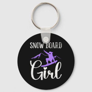Snowboader Snow Board Girl Funny Girl Snowboarding Key Ring