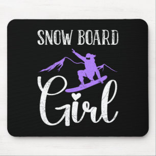 Snowboader Snow Board Girl Funny Girl Snowboarding Mouse Pad