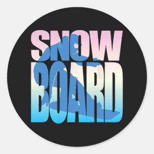Snowboard3 classic round sticker